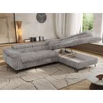 Narożnik PABLO L - strona prawa - jasnoszary, sztruks - Topper Visco