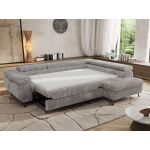 Narożnik PABLO L - strona prawa - jasnoszary, sztruks - Topper Visco