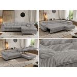 Narożnik PABLO L - strona prawa - jasnoszary, sztruks - Topper Visco