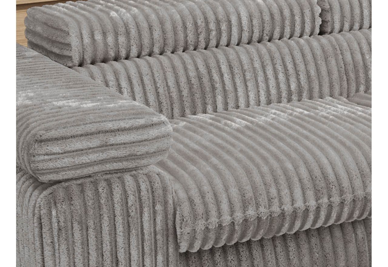 Narożnik PABLO L - strona prawa - jasnoszary, sztruks - Topper Visco