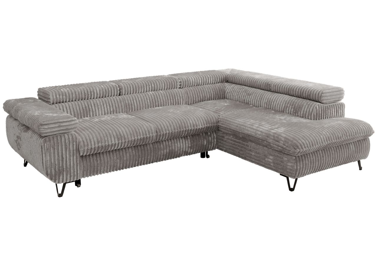 Narożnik PABLO L - strona prawa - jasnoszary, sztruks - Topper Visco