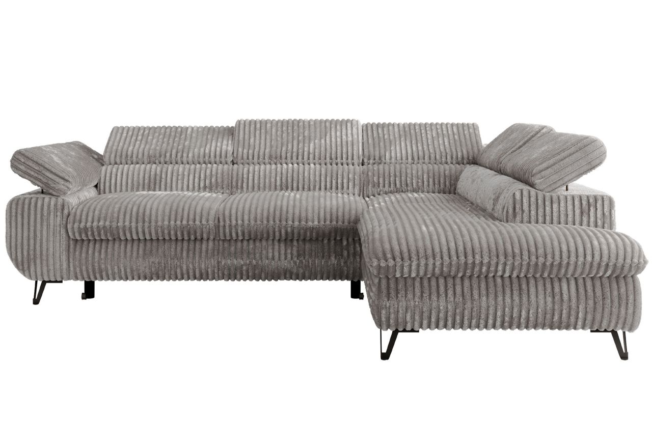 Narożnik PABLO L - strona prawa - jasnoszary, sztruks - Topper Visco