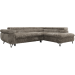 Narożnik PABLO L - strona prawa - jasnobrązowy, sztruks - Topper Visco