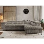 Narożnik PABLO L - strona prawa - jasnobrązowy, sztruks - Topper Visco