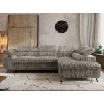 Narożnik PABLO L - strona prawa - jasnobrązowy, sztruks - Topper Visco