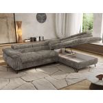 Narożnik PABLO L - strona prawa - jasnobrązowy, sztruks - Topper Visco