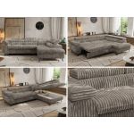 Narożnik PABLO L - strona prawa - jasnobrązowy, sztruks - Topper Visco