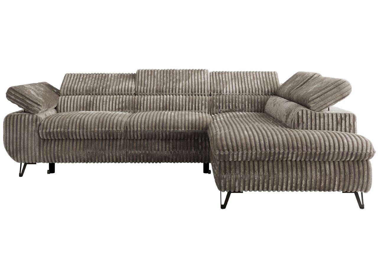 Narożnik PABLO L - strona prawa - jasnobrązowy, sztruks - Topper Visco