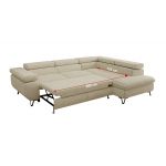 Narożnik PABLO L - strona prawa - kremowy, struktura - Topper Visco