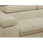 Narożnik PABLO L - strona prawa - kremowy, struktura - Topper Visco