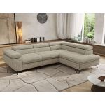 Narożnik PABLO L - strona prawa - beżowy, struktura - Topper Visco