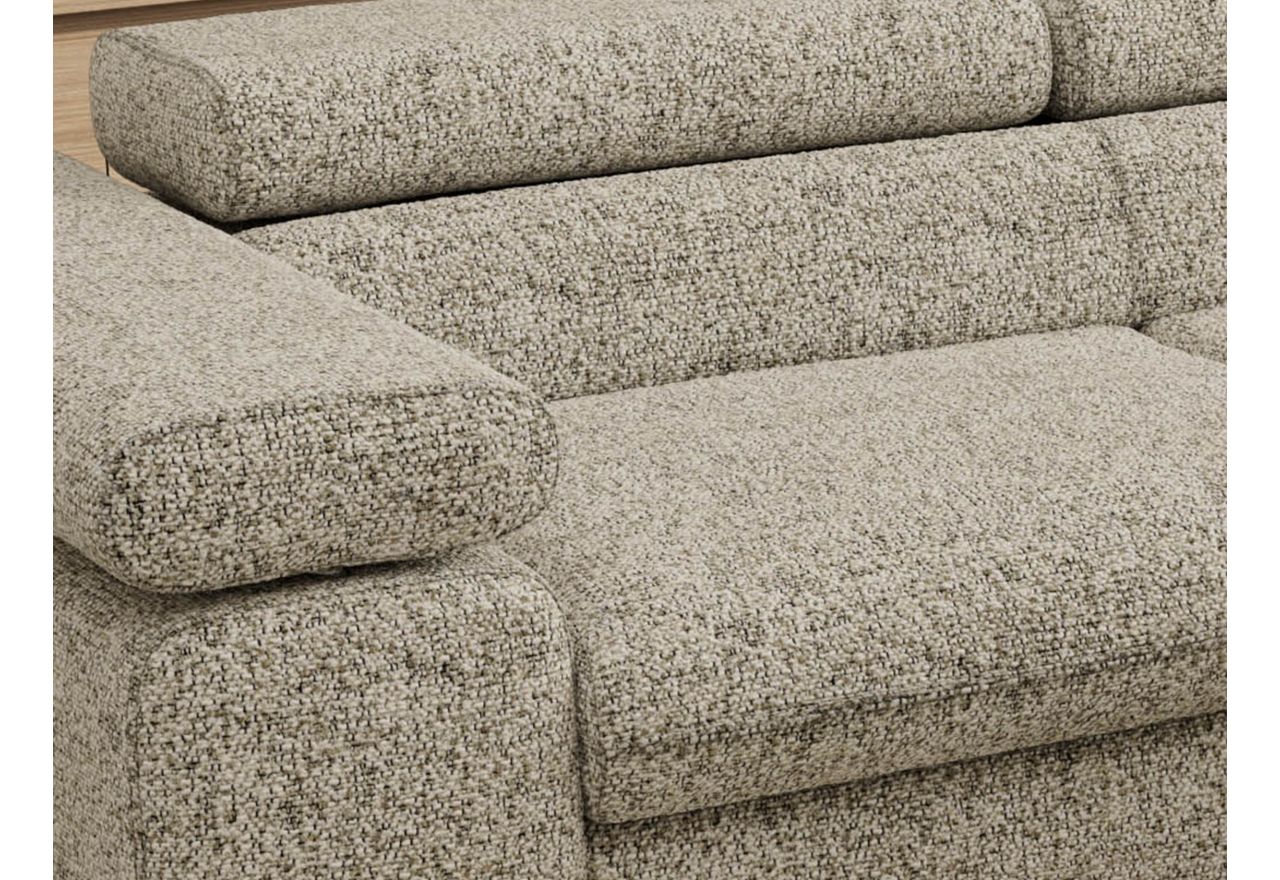 Narożnik PABLO L - strona prawa - beżowy, struktura - Topper Visco