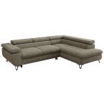 Narożnik PABLO L - strona prawa - szary, struktura - Topper Visco