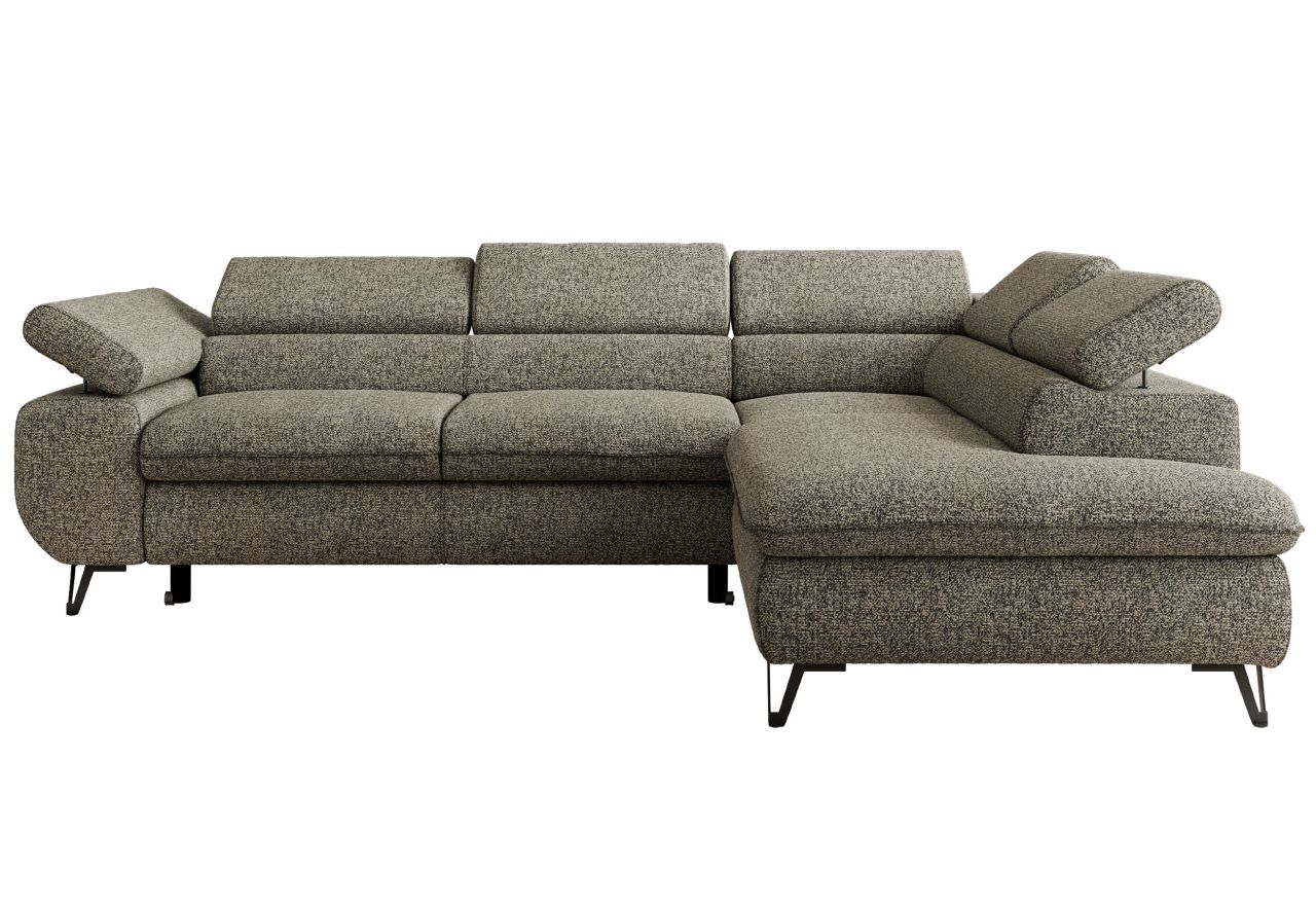 Narożnik PABLO L - strona prawa - szary, struktura - Topper Visco