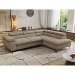 Narożnik PABLO L - strona prawa - ciemnobeżowy, struktura - Topper Visco