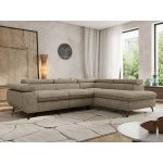 Narożnik PABLO L - strona prawa - ciemnobeżowy, struktura - Topper Visco