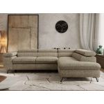 Narożnik PABLO L - strona prawa - ciemnobeżowy, struktura - Topper Visco