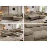 Narożnik PABLO L - strona prawa - ciemnobeżowy, struktura - Topper Visco