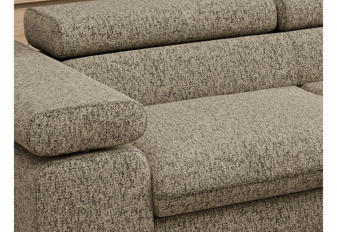 Narożnik PABLO L - strona prawa - ciemnobeżowy, struktura - Topper Visco