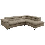 Narożnik PABLO L - strona prawa - ciemnobeżowy, struktura - Topper Visco