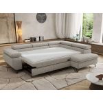 Narożnik PABLO L - strona prawa - jasnoszary, struktura - Topper Visco