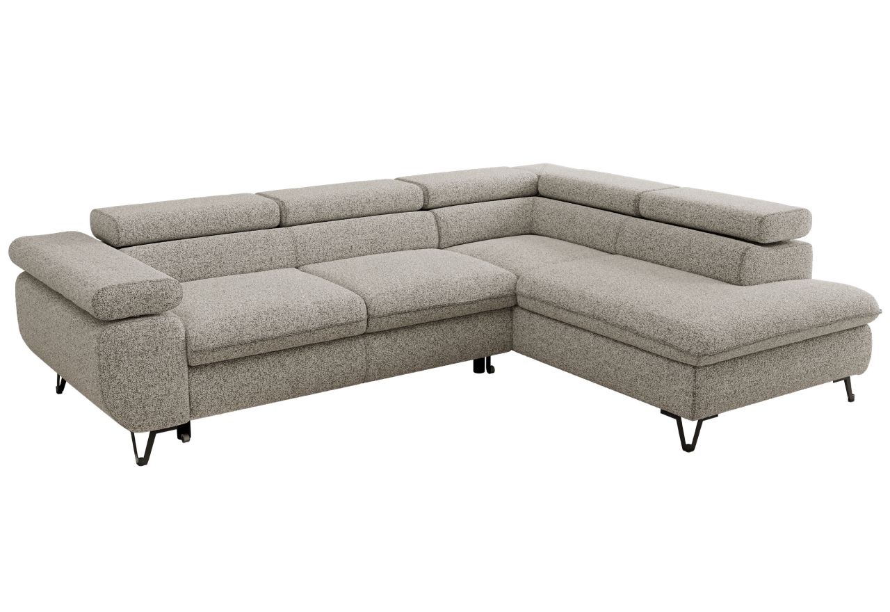 Narożnik PABLO L - strona prawa - jasnoszary, struktura - Topper Visco