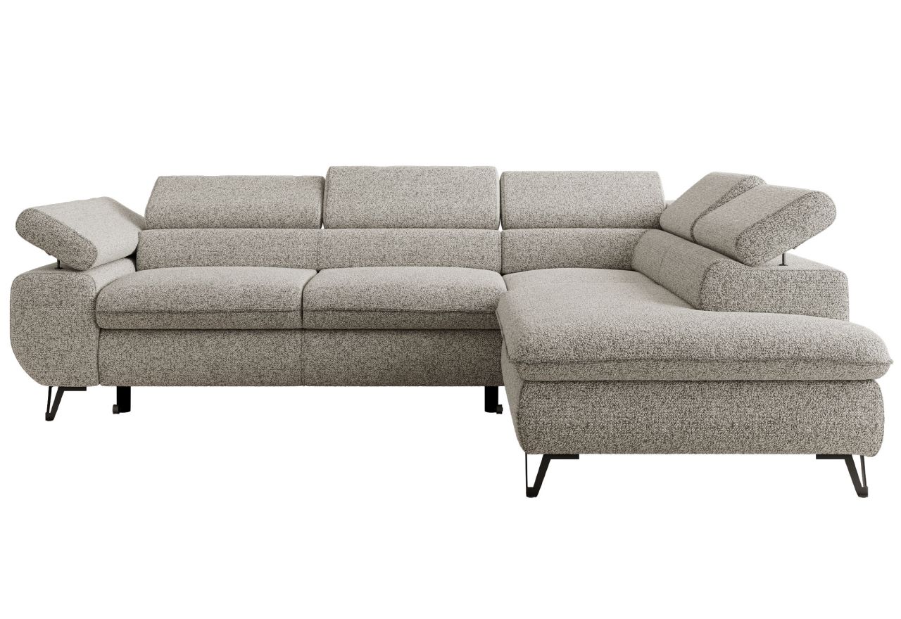 Narożnik PABLO L - strona prawa - jasnoszary, struktura - Topper Visco