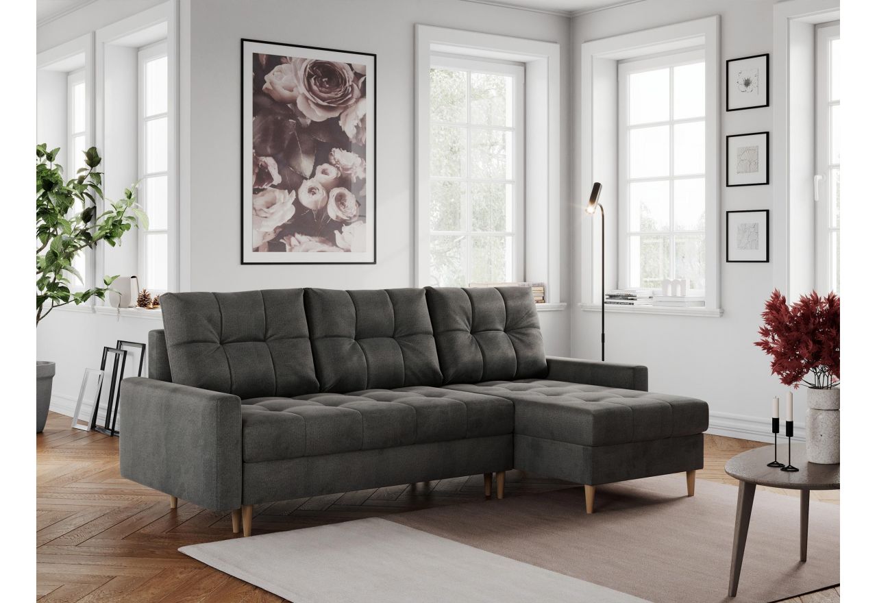 Narożnik COLIN L - Monolith 92 - ciemny szary - OUTLETU