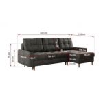 Narożnik COLIN L - Monolith 92 - ciemny szary - OUTLETU