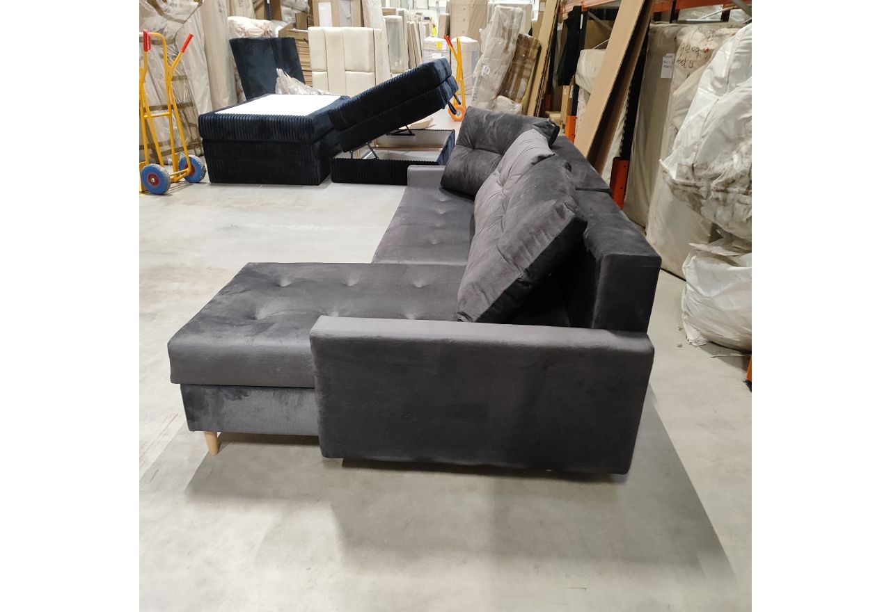 Narożnik COLIN L - Monolith 92 - ciemny szary - OUTLETU