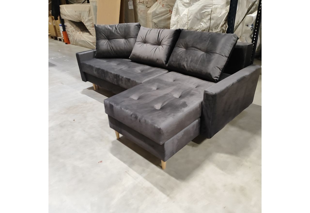 Narożnik COLIN L - Monolith 92 - ciemny szary - OUTLETU