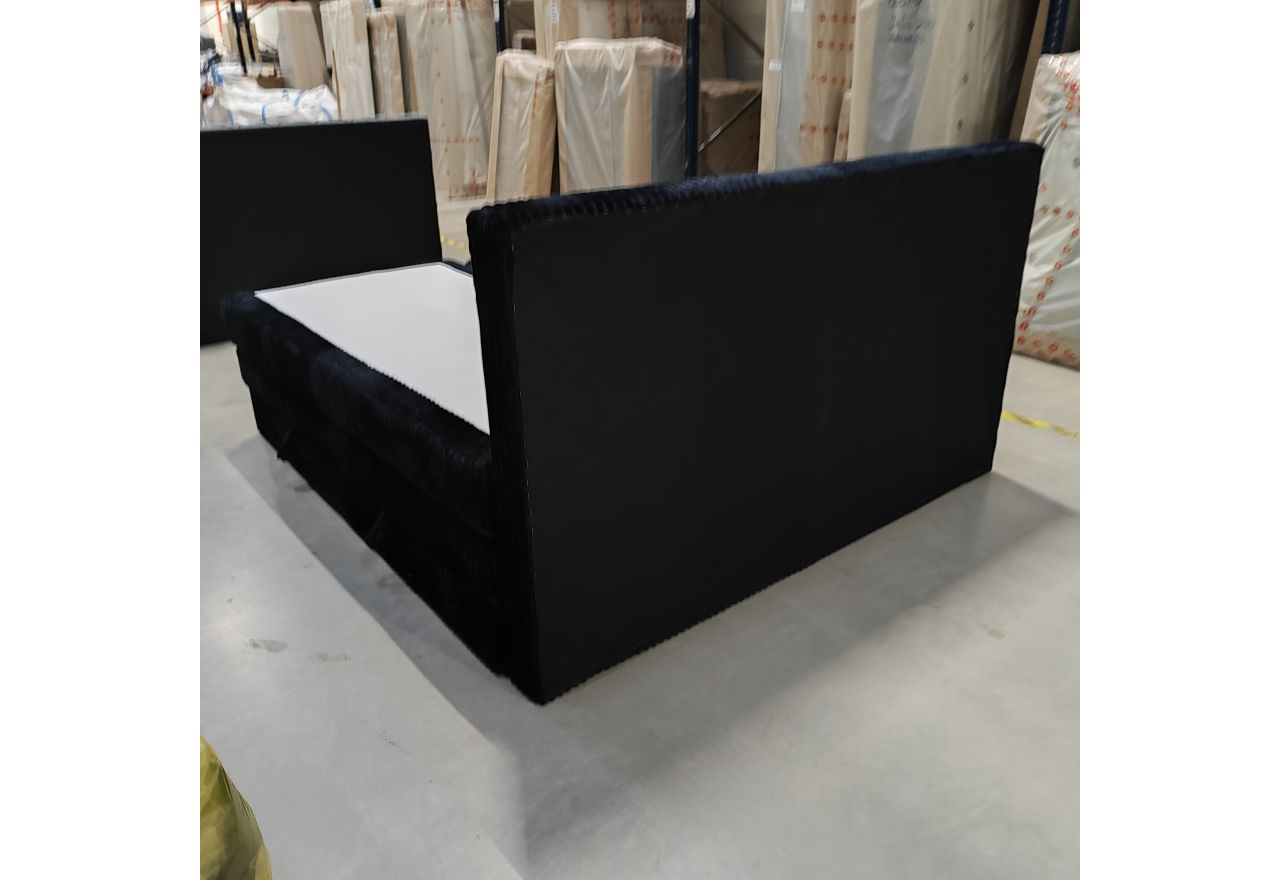 Łóżko kontynentalne TILIANO KING 200x200 - Tilia 100 - czarny - OUTLETU