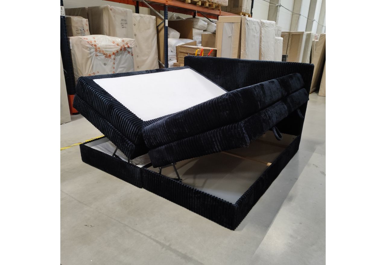 Łóżko kontynentalne TILIANO KING 200x200 - Tilia 100 - czarny - OUTLETU