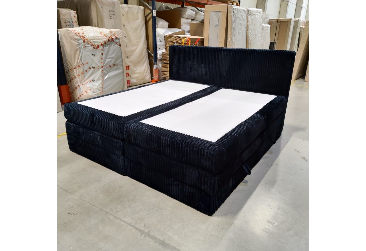 Łóżko kontynentalne TILIANO KING 200x200 - Tilia 100 - czarny - OUTLETU