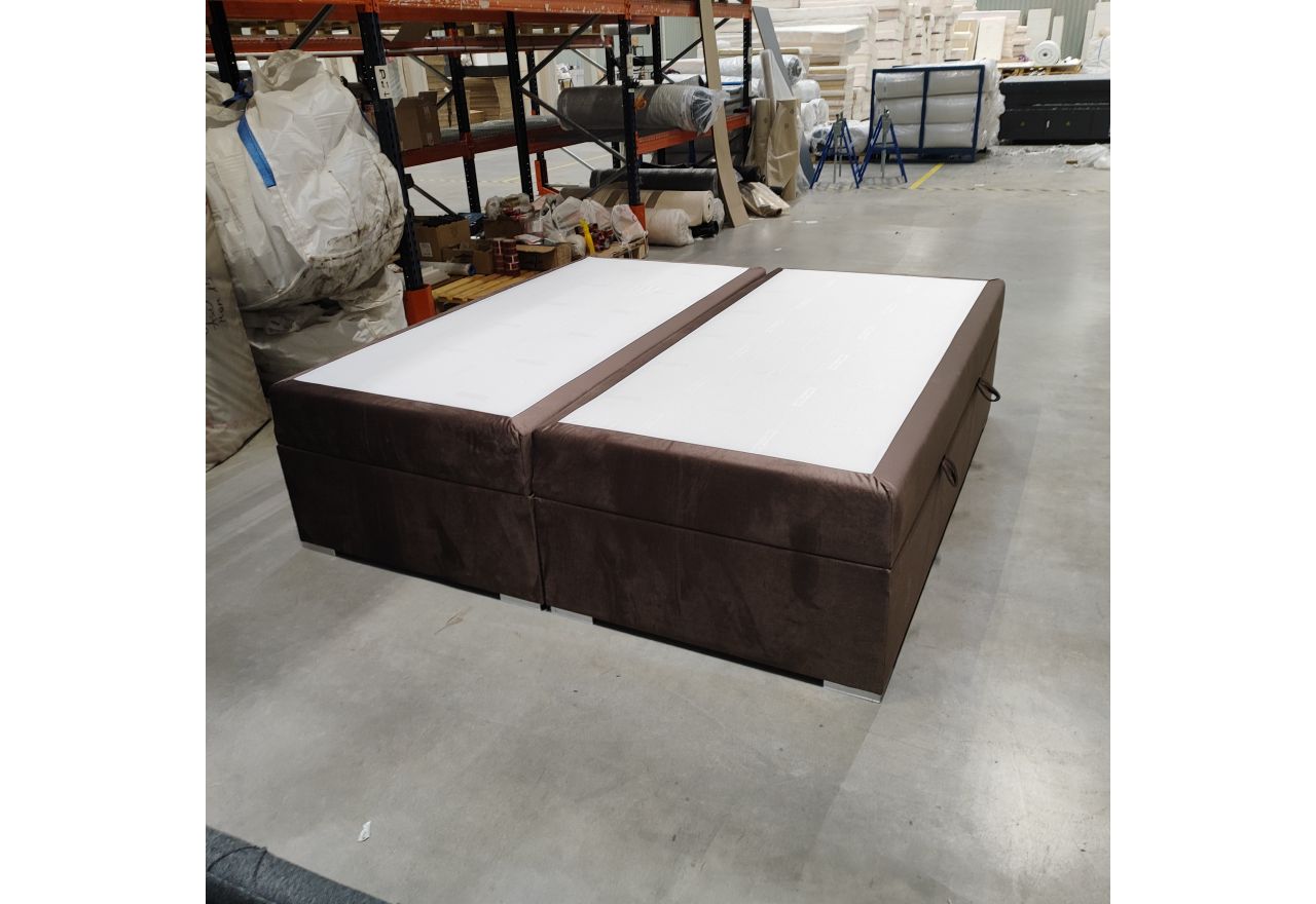 Łóżko kontynentalne bez wezgłowia BESS 200x200 - Monolith 15 - brązowy - OUTLETU