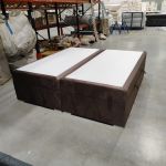 Łóżko kontynentalne bez wezgłowia BESS 200x200 - Monolith 15 - brązowy - OUTLETU