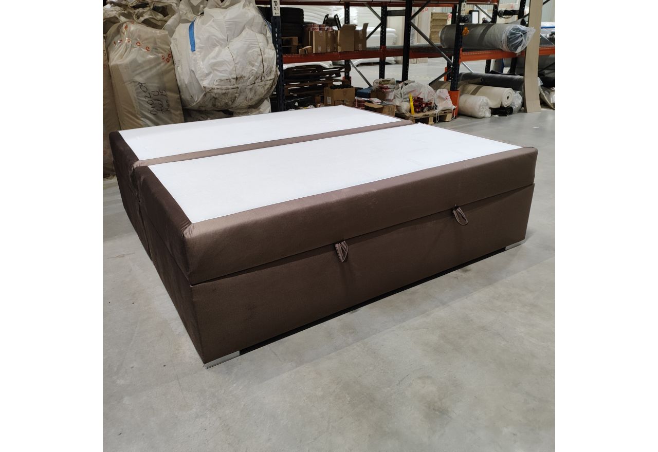 Łóżko kontynentalne bez wezgłowia BESS 200x200 - Monolith 15 - brązowy - OUTLETU