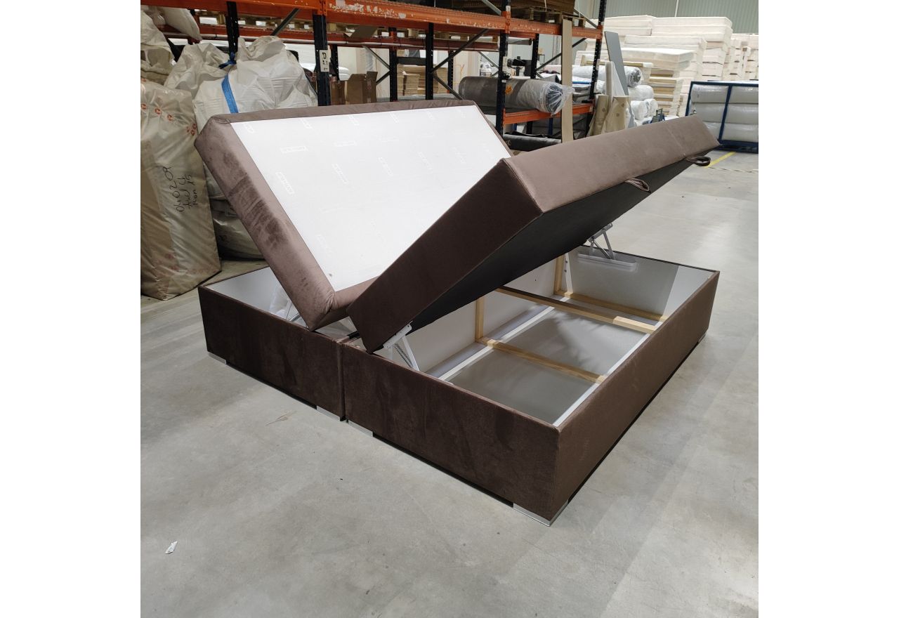 Łóżko kontynentalne bez wezgłowia BESS 200x200 - Monolith 15 - brązowy - OUTLETU