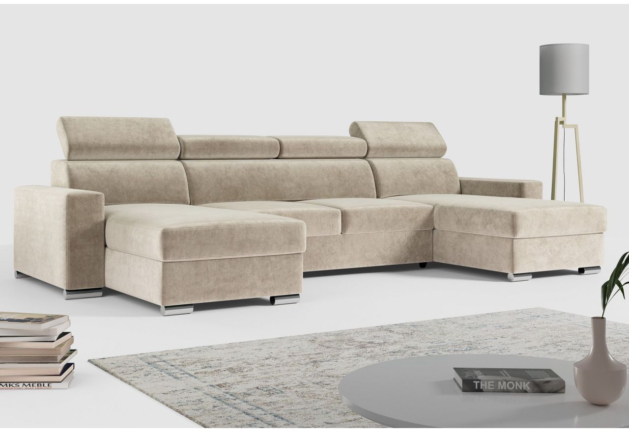 Narożnik FOX U - Monolith 02 - beżowy - OUTLETU