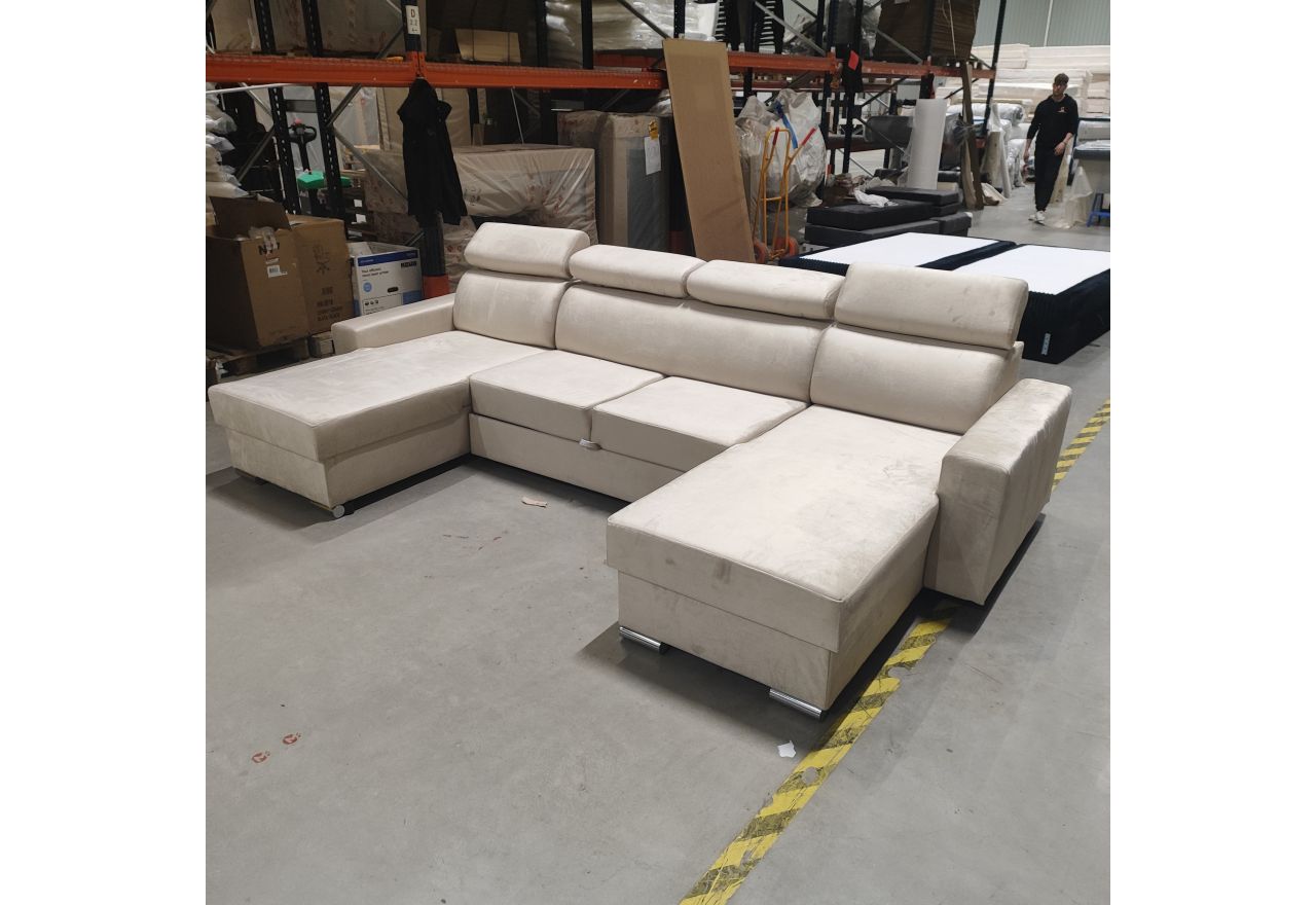 Narożnik FOX U - Monolith 02 - beżowy - OUTLETU