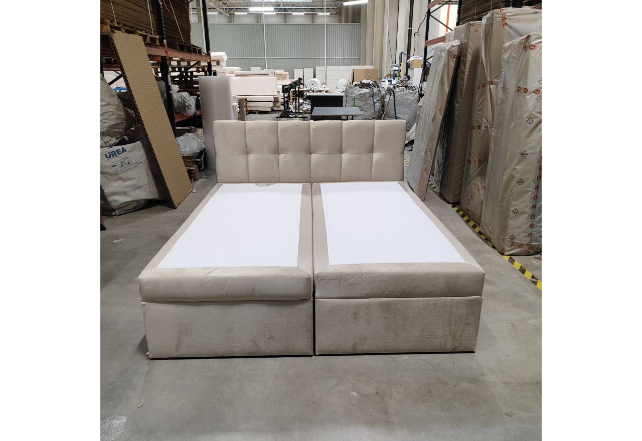 Łóżko kontynentalne RICO 180x200 - Monolith 02 - beżowy - OUTLETU