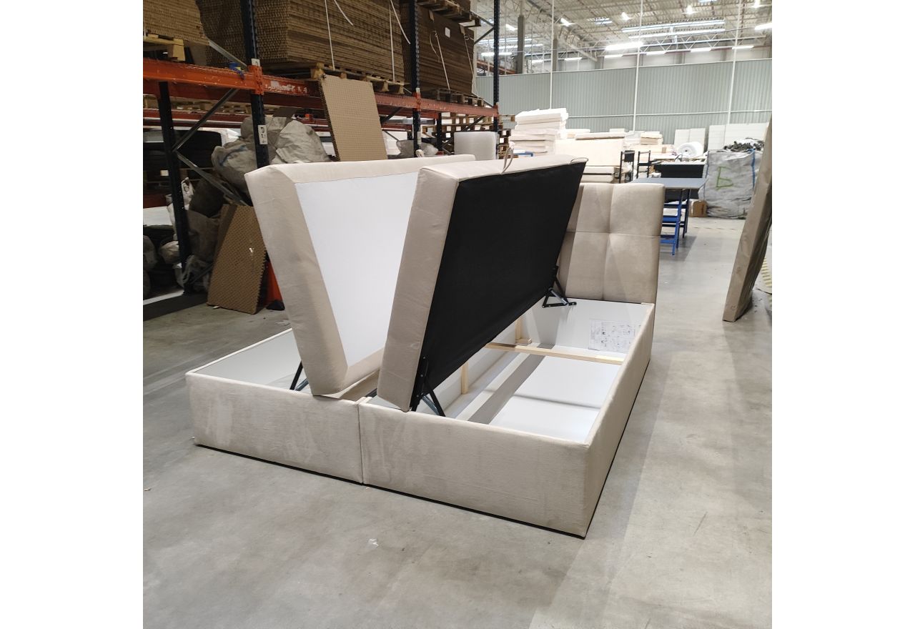 Łóżko kontynentalne RICO 180x200 - Monolith 02 - beżowy - OUTLETU