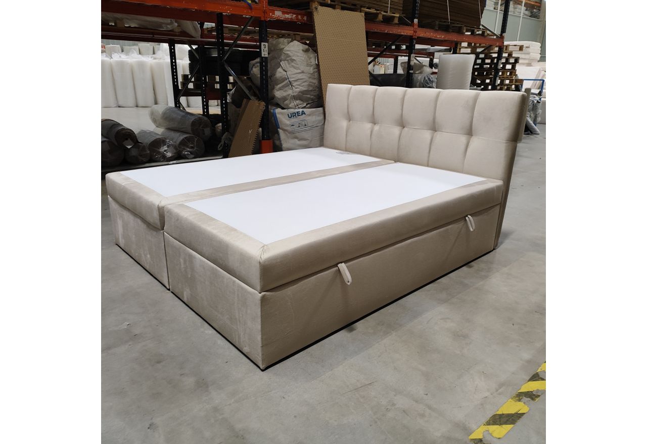 Łóżko kontynentalne RICO 180x200 - Monolith 02 - beżowy - OUTLETU