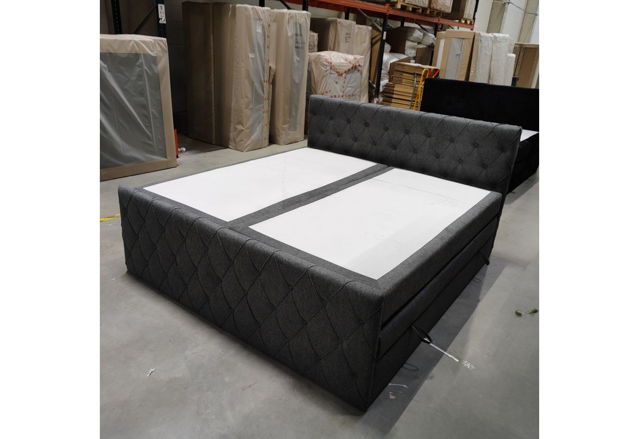 Łóżko kontynentalne MIREN KING DUO 200x200 - Matana 05 - ciemny szary - OUTLETU