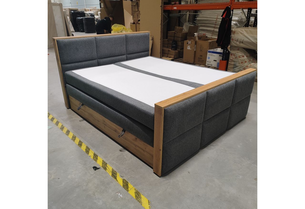 Łóżko kontynentalne ALBERO 2 KING DUO 180x200 - Matana 05 - ciemny szary - OUTLETU
