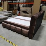 Łóżko kontynentalne NIRA 160x200 - Monolith 15 - brązowy - OUTLETU