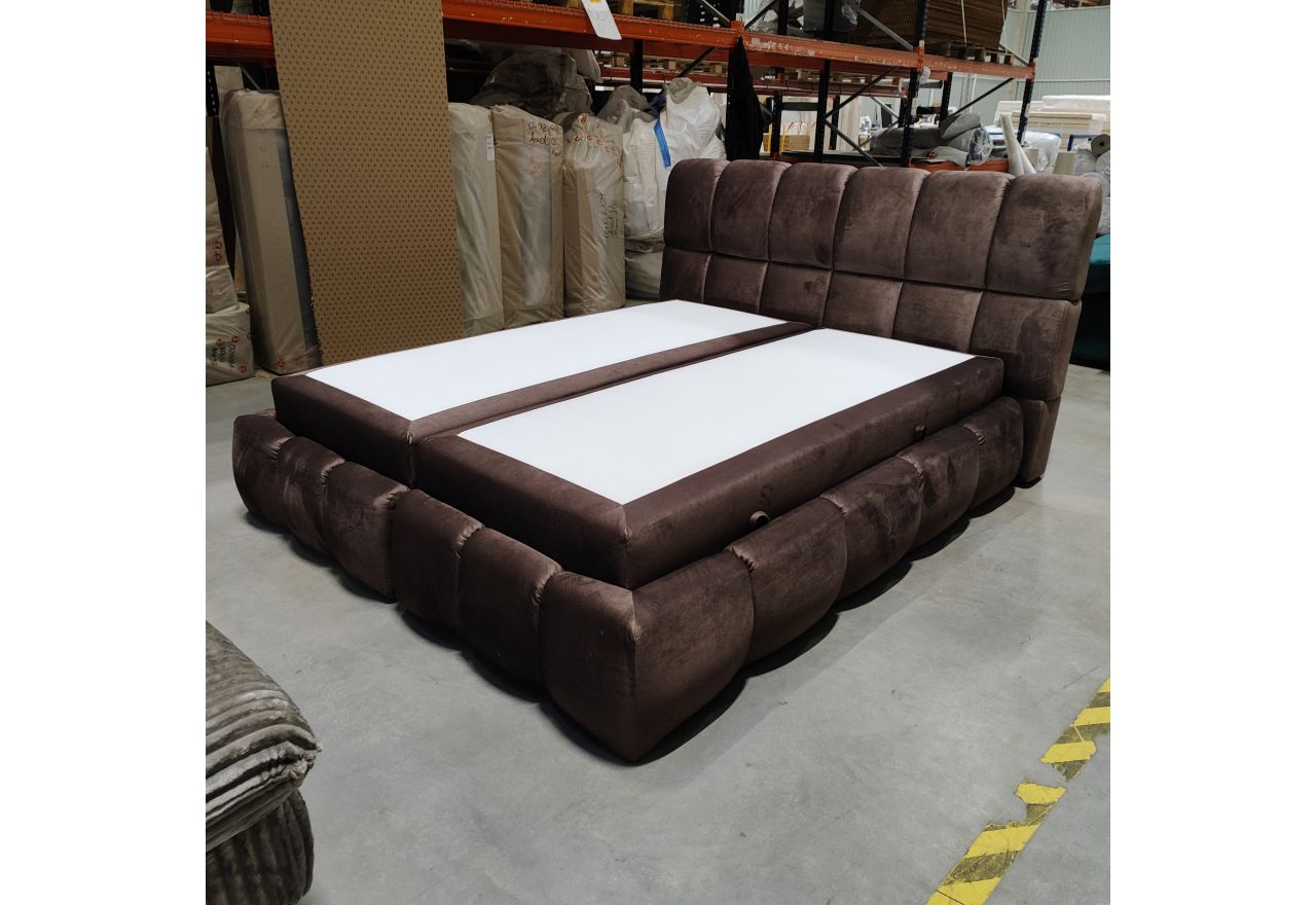 Łóżko kontynentalne NIRA 160x200 - Monolith 15 - brązowy - OUTLETU