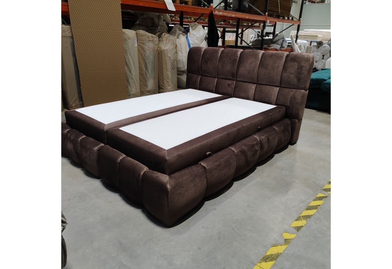 Łóżko kontynentalne NIRA 160x200 - Monolith 15 - brązowy - OUTLETU