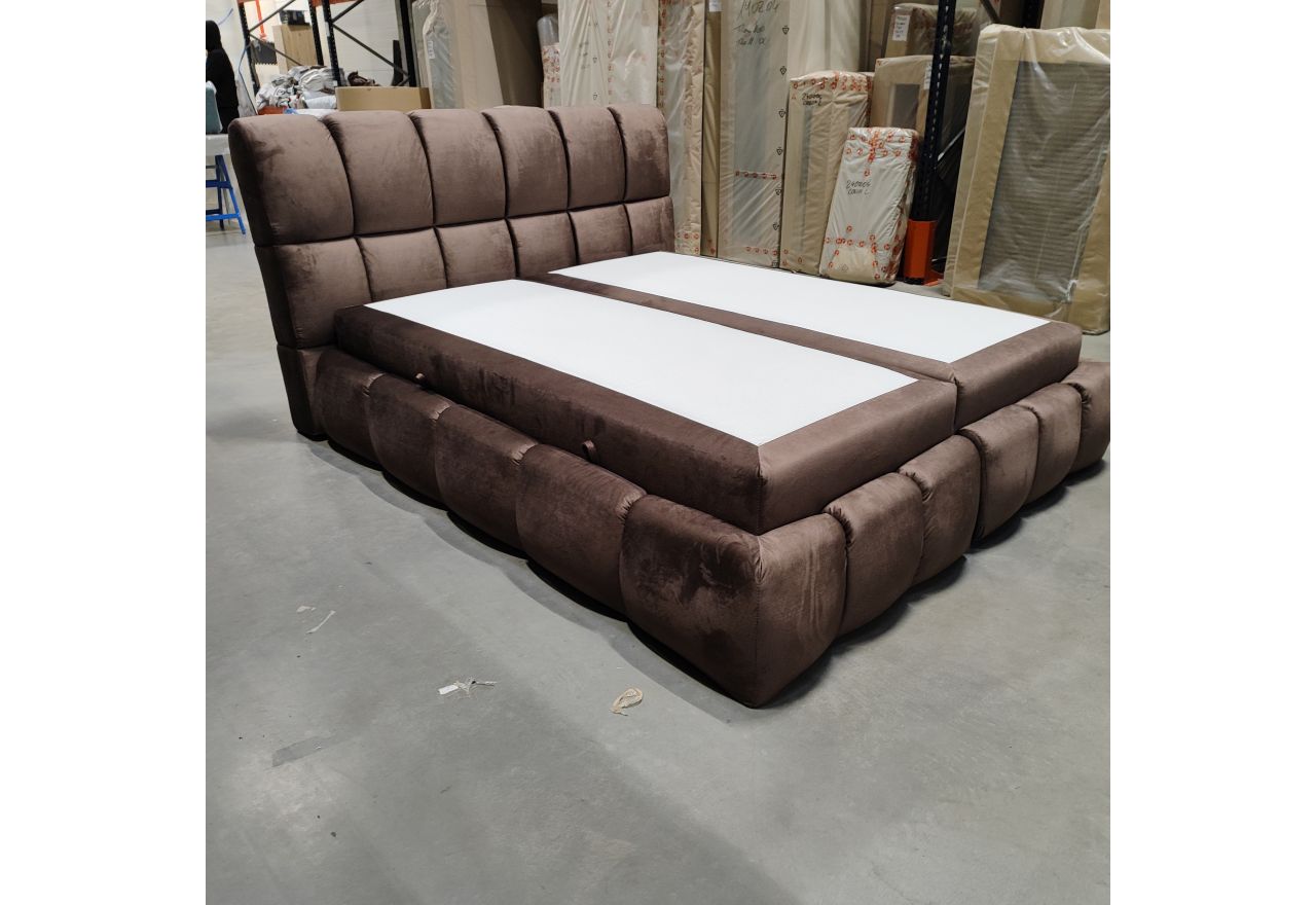 Łóżko kontynentalne NIRA 160x200 - Monolith 15 - brązowy - OUTLETU