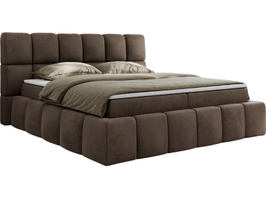 Łóżko kontynentalne NIRA 160x200 - Monolith 15 - brązowy - OUTLETU